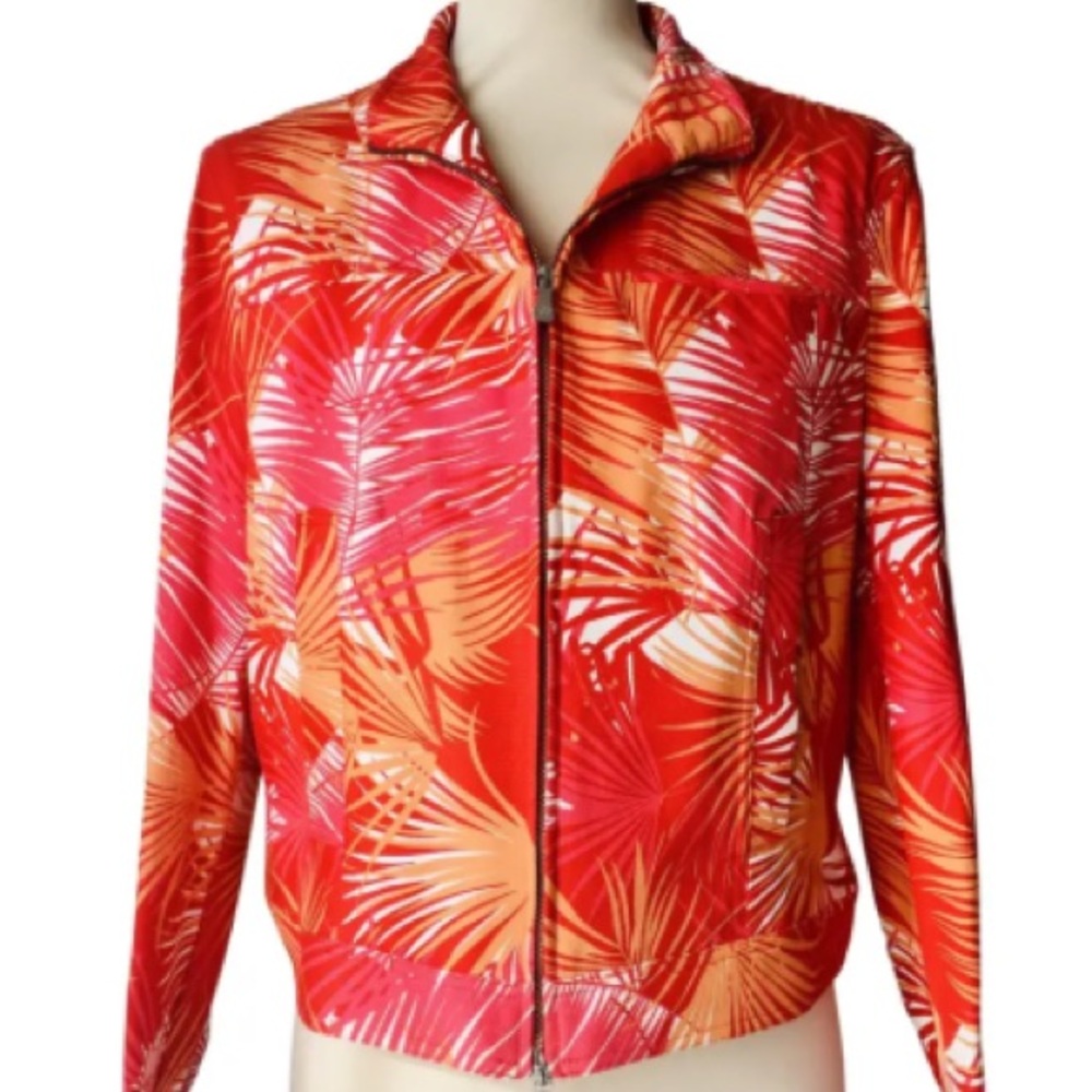 RARE VINTAGE VERSACE Jeans Couture 90’s Iconic Palm Leaf Print Jacket
